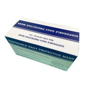 Box that holds 50 Single-Use Disposable Face Masks with 3 Layers from Total Merchandise