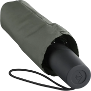 An image of the Fare AOC Mini Automatic Umbrella in Olive in the sleeve it comes with