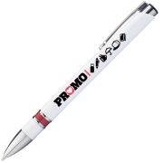 Promotional Ashworth Ballpens in White/Red with Printed Design by Total Merchandise