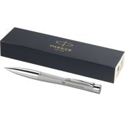Custom Branded Parker Urban Ballpoint Pen in Grey/Silver Printed with a Logo by Total Merchandise