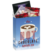 Promotional Eco Hot Chocolate Survival Box packed with items with logo print by Total Merchandise