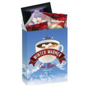 Branded Eco Hot Chocolate Survival Box printed with full colour design by Total Merchandise