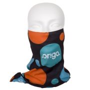 Full colour printed Snood Face Coverings in White with company logo design by Total Merchandise