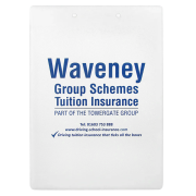 Back of Promotional A4 Clipboards in White Printed with a Logo by Total Merchandise