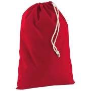 UK Printed Medium Cotton Stuff Drawstring Bags in Classic Red from Total Merchandise