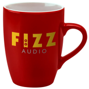 UK Branded Red Marrow Duo Mugs in Red/White Printed with a Logo by Total Merchandise