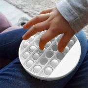 Branded Fidget Popper Toys in White in Use from Total Merchandise
