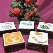 UK Printed Brownie Bites with Christmas Designs and Logos from Total Merchandise