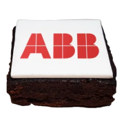 Promotional Brownie Bites with White Icing Full Colour Printed with a Logo by Total Merchandise