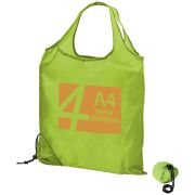 Express Promotional Scrunchy Shopper Bags in Lime Printed with a Logo by Total Merchandise