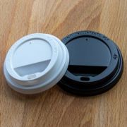 Black and White Sip Lids for Promotional Express Double Walled Paper Cups from Total Merchandise