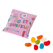 Promotional printed 15g Bags of Jolly Beans with a full colour design from Total Merchandise
