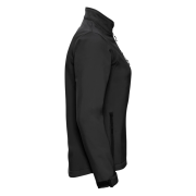 Side view of the Women's Russell Soft Shell Jacket logo branded by Total Merchandise