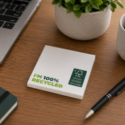 Lifestyle image of the 75x75mm Recycled Sticky Notes by Total Merchandise