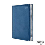 Promotional A5 Daily White Colombia De Luxe Diary in China Blue from Total Merchandise