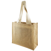 UK Printed Medium Chui Jute Bags in Natural from Total Merchandise