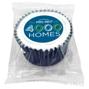 Promotional Wrapped Printed Cupcakes in Navy Wrappers from Total Merchandise