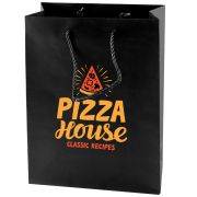 Promotional Matt Laminated Rope Handle Paper Bags in Black from Total Merchandise