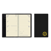 Custom Branded Portrait Weekly Combbound Pocket Diary in Black branded from Total Merchandise
