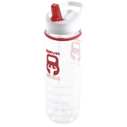 Promotional Tarn Drinks Bottle with Straw and Red Trim Printed by Total Merchandise
