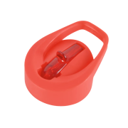 Close-up of the Lid for the Promotional Lottie Straw Drink Bottle in Red from Total Merchandise