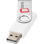 16GB Rotate Twist USB Flash Drive in White/Silver