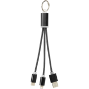 Branded Metal 3 in 1 Charging Cable Keyring with a design from Total Merchandise