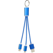 Promotional printed Metal 3 in 1 Charging Cable Keyring with a design from Total Merchandise