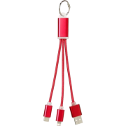 Custom branded Metal 3 in 1 Charging Cable Keyring with a printed design from Total Merchandise