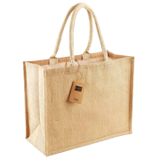 Promotional Westford Mill Jute Classic Shopper Bags in Natural with your logo from Total Merchandise