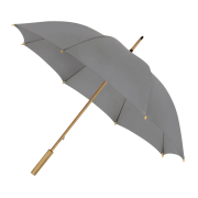 Custom printed Eco Impliva rPET Bamboo Umbrella in Grey from Total Merchandise