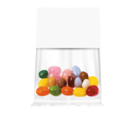 Customisable Eco Info Card Bags of Gourmet Jelly Beans in plain bag from Total Merchandise