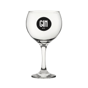 Bespoke Etched print label on Juniper Stem Gin Glass from Total Merchandise