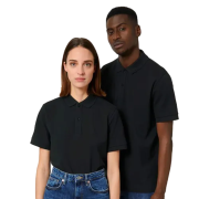 Coloured Stanley/Stella Prepster Unisex Short Sleeve Polo Shirts in Black