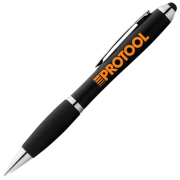 Nash Coloured Stylus Ballpens with Black Grip in Black/Black