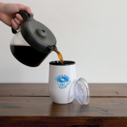 A lifestyle image of the Monet Metal Double Wall Tumbler