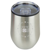 Custom branded Monet Metal Double Wall Tumbler in Silver with printed logo by Total Merchandise
