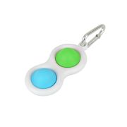 Logo branded Pop it Fidget Keyrings available in blue/green from Total Merchandise