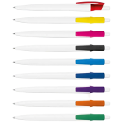 Promotional Genesis FT Pens from Hainenko have white barrels that are branded by Total Merchandise.
