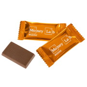 Custom printed Petit Chocolates in Orange with branded logo design by Total Merchandise