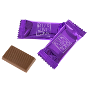 Promotional Petit Chocolates in Purple with custom print on packet by Total Merchandise