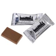 Printed Petit Chocolates in Silver with personalised logo design by Total Merchandise