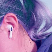 Our TWS Pro 4 Airbuds in white from Total Merchandise with then place into the ear