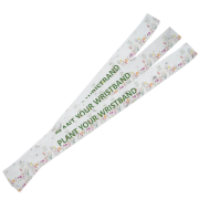 Printed Eco-friendly Seed Paper Wristbands in White with company logo by Total Merchandise