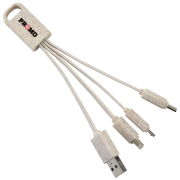 Eco Wheat Straw 4 in 1 Charging Cables in Off White