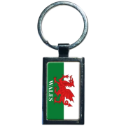 Promotional Rectangular Alloy Injection Keyring with an example of a logo from Total Merchandise