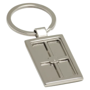 Image of the back of a Custom printed rectangular Alloy Injection Keyring from Total Merchandise