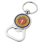 Custom printed Bottle Opener Alloy Injection Keyring with a logo example from Total Merchandise