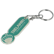 Recycled Biodegradable Plastic Trolley Coin Stick Keyring in Tor with logo by Total Merchandise