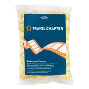 Promotional Large Popcorn Bag with Sticker in Clear/White with printed design by Total Merchandise